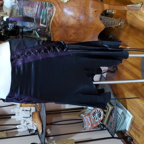 Lip Service Dresses & Skirts - Lip Service Satin Persuasions Dream Date Skirt Lace .beautifully gothic ! NWOT